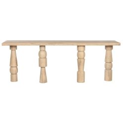 Konzolasztal mangófa 216x40x77 cm natúr