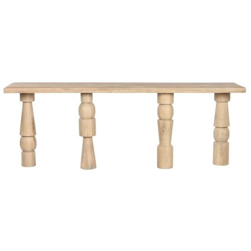 Konzolasztal mangófa 216x40x77 cm natúr