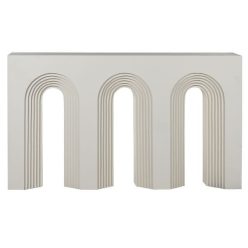 Konzolasztal mangófa 150x35x87 cm fehér