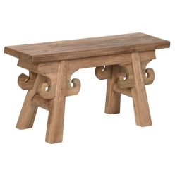   Kisasztal szögletes újrahasznosított teakfa 65x17x32 cm natúr