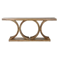 Konzolasztal mangófa 170x30x75 cm natúr