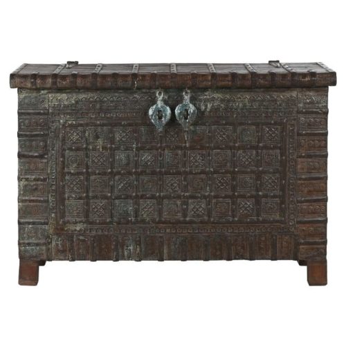 Láda teakfa, fém 114x40x75 cm barna