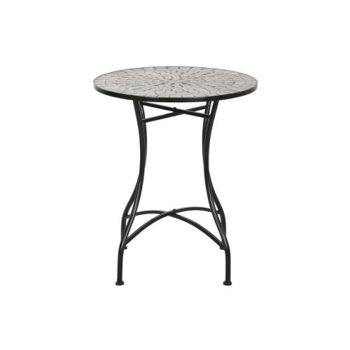 Kisasztal kovácsoltvas, mozaik mintával fém 60x60x72 cm színes