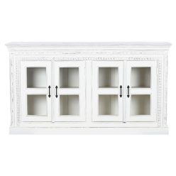 Tálalószekrény mangófa 180x40x100 cm fehér