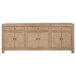 Szekrény tömör szilfa 215x44x88 cm natúr