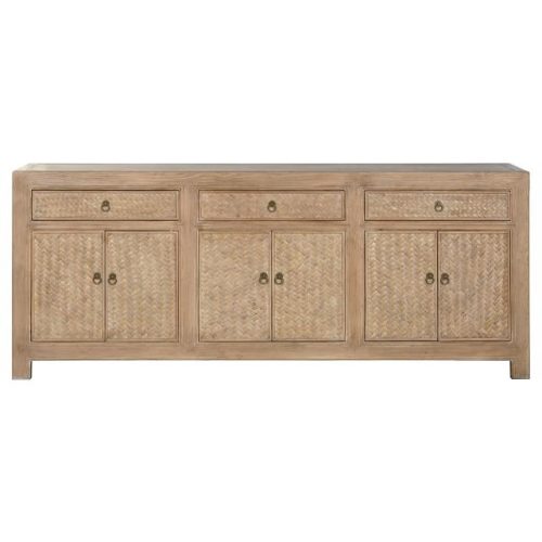 Szekrény tömör szilfa 215x44x88 cm natúr