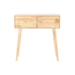 Konzol asztal gumifa 80,5x30x80 cm natúr