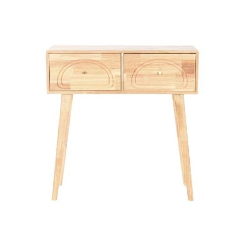 Konzol asztal gumifa 80,5x30x80 cm natúr