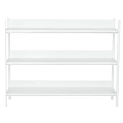 Polc fém 120x30x76 cm fehér