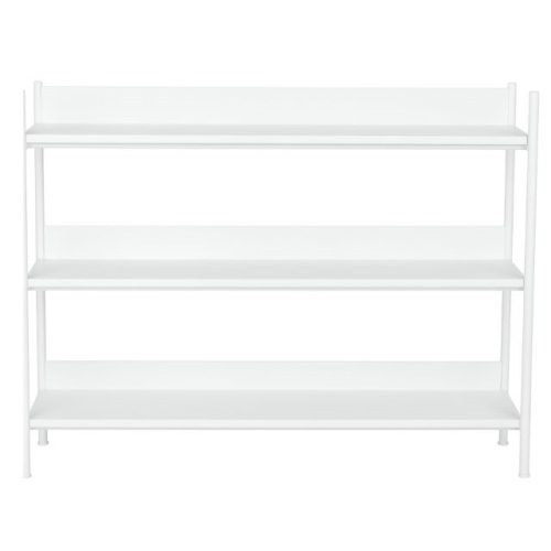 Polc fém 120x30x76 cm fehér