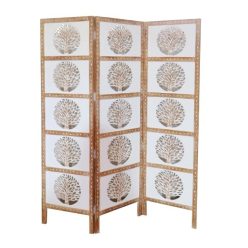 Paraván mangófa 150x2x180 cm fehér