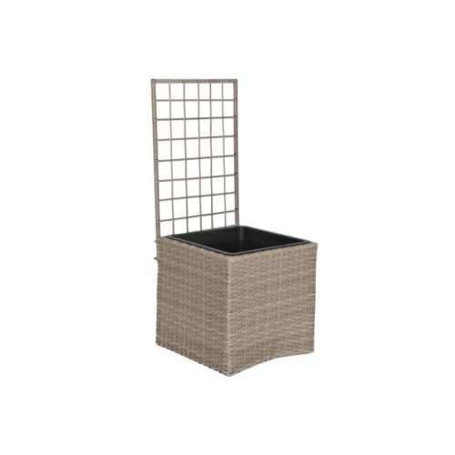 Kaspó szögletes rattan, polipropilén 48x52x114 cm natúr