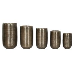 Kaspó szett kerek alumínium 50x50x89 cm réz S/5