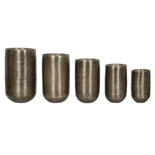 Kaspó szett kerek alumínium 50x50x89 cm réz S/5