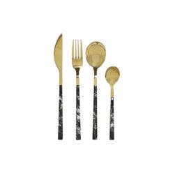 Evõeszköz készlet inox 2x1,2x22,5 cm arany, fekete S/16