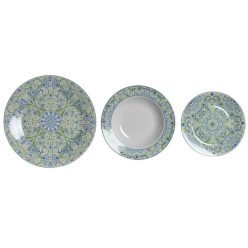 Étkészlet mozaikos porcelán 27x27x3 cm zöld, kék S/18