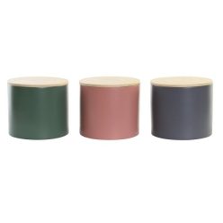 Tároló bambusz 18x18x16 cm színes 3 féle