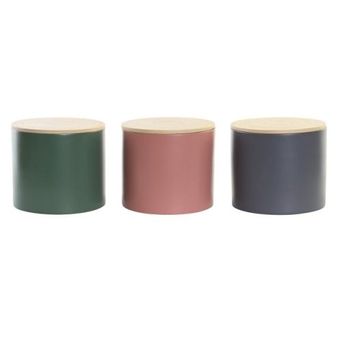 Tároló bambusz 18x18x16 cm színes 3 féle