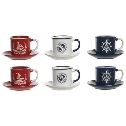 Kávés készlet kõ 12,5x12,5x2 cm színes S/6