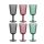 Pohár szett üveg 8,7x8,7x17 cm zöld, piros S/6