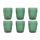 Pohár szett 300 ml üveg 8x8x10 cm zöld S/6