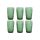 Pohár szett 370 ml üveg 8x8x13 cm zöld S/6