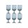 Pohár szett talpas üveg 8x8x14 cm kék S/6