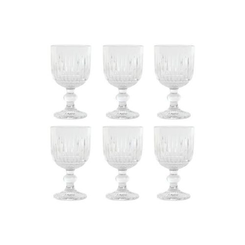 Talpas pohár szett 260 ml üveg 8x8x14,5 cm átlátszó S/6