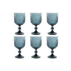 Talpas pohár szett 380 ml üveg 8,8x8,8x16,3 cm kék S/6