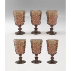 Talpas pohár szett 270 ml üveg 8,5x8,5x16,3 cm sárga S/6