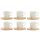 Kávés szett 90 ml porcelán, bambusz 10,5x10,5x0,8 cm fehér S/6
