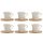 Kávés szett 90 ml porcelán, bambusz 10,5x10,5x0,8 cm fehér S/6