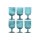 Pohár szett üveg 8x8x14 cm türkizkék S/6