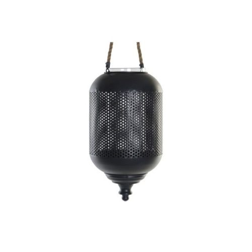 Gyertyatartó kötél fém, kötél, üveg 22x22x43 cm fekete, barna