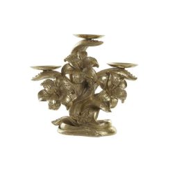 Gyertyatartó virág poly 26x12x23 cm arany