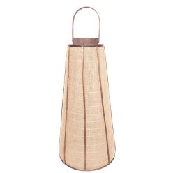 Lámpás akasztós juta, bambusz 33,5x33,5x66 cm natúr