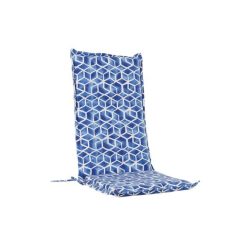 Székpárna geometrikus poliészter 42x4x115 cm kék, fehér