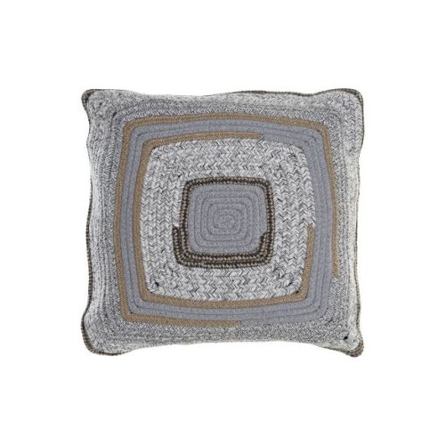 Párna pamut, juta 40x10x40 cm szürke, natúr