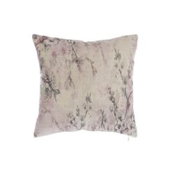 Párna virágos pamut 45x10x45 cm bézs, szürke