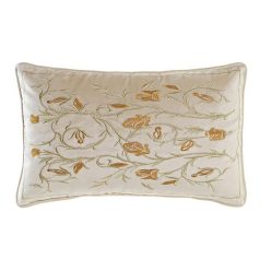 Párna virágos poliészter 50x10x30 cm arany