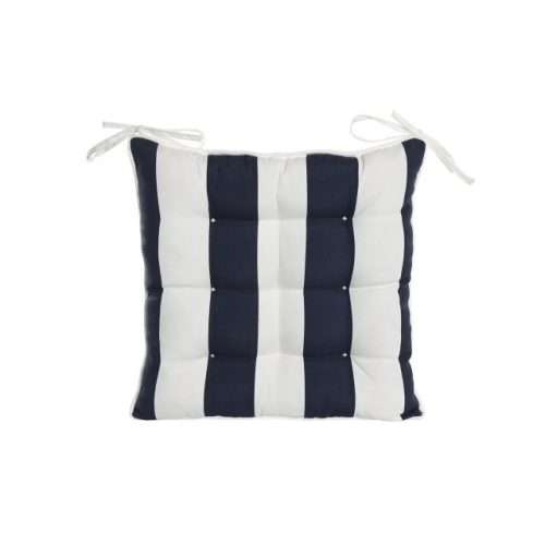 Székpárna csíkos poliészter 40x40x7 cm sötétkék, fehér