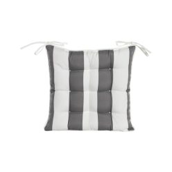 Székpárna csíkos poliészter 40x40x7 cm szürke, fehér