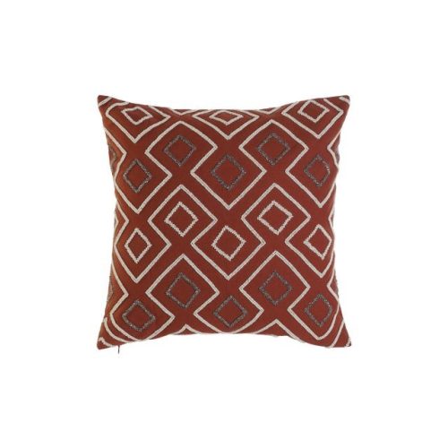 Párnahuzat geometrikus pamut 50x1x50 cm terrakotta