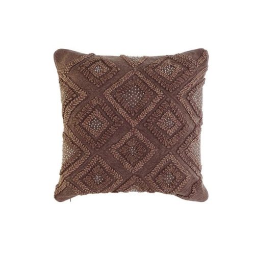 Párnahuzat rombusz pamut 50x1x50 cm barna