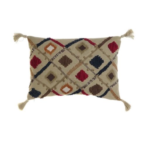 Párnahuzat bojtos pamut 60x1x40 cm színes