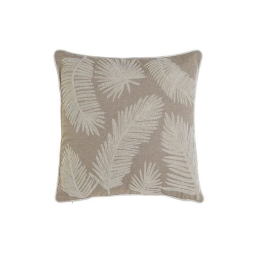 Párnahuzat leveles pamut 50x1x50 cm barna