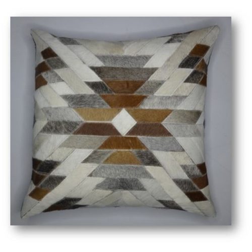 Párna bõr, poliészter 40x10x40 cm barna, szürke