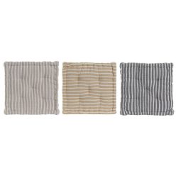 Székpárna csíkos pamut 56x56x13 cm színes 3 féle