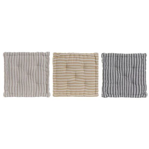 Székpárna csíkos pamut 56x56x13 cm színes 3 féle