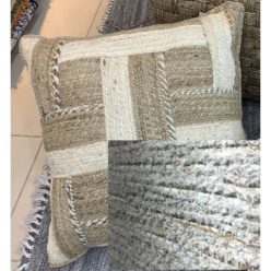 Párna pamut, juta 45x8x45 cm világosbarna, barna